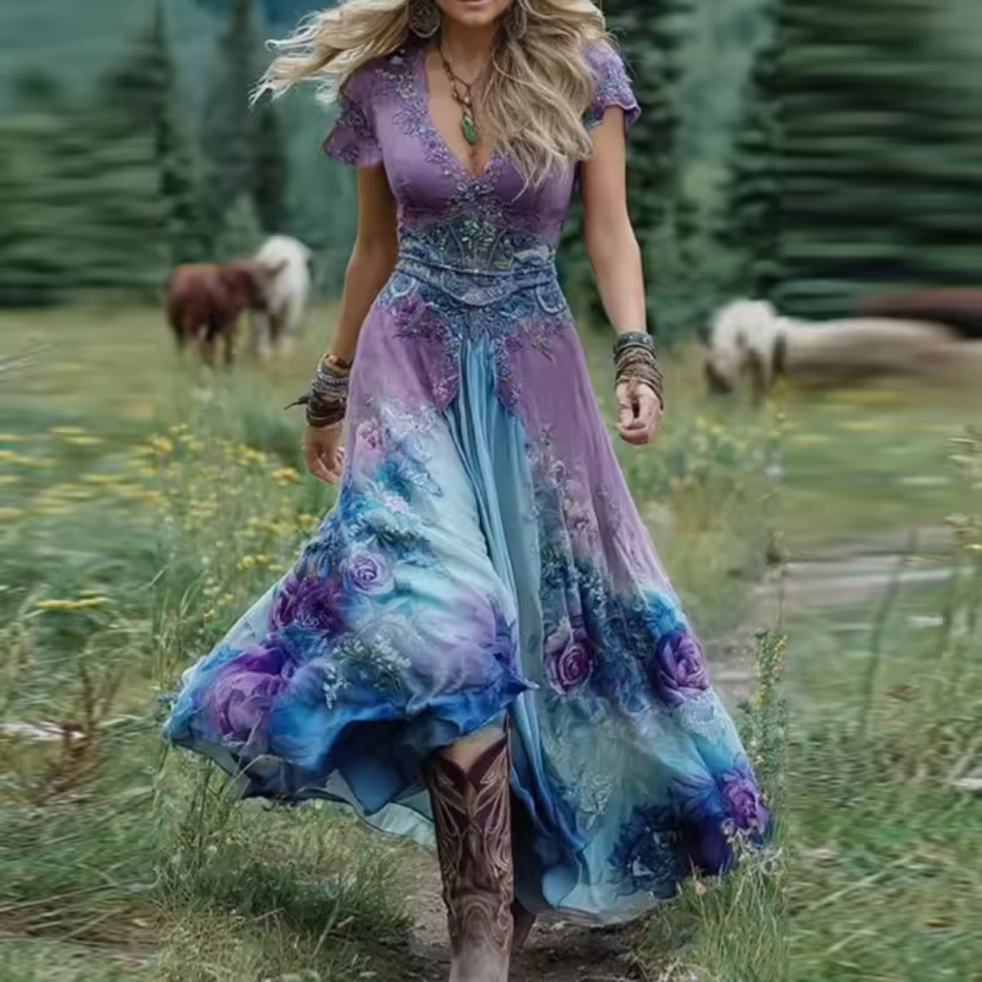 Paula | Flowing and Custom Floral Dress