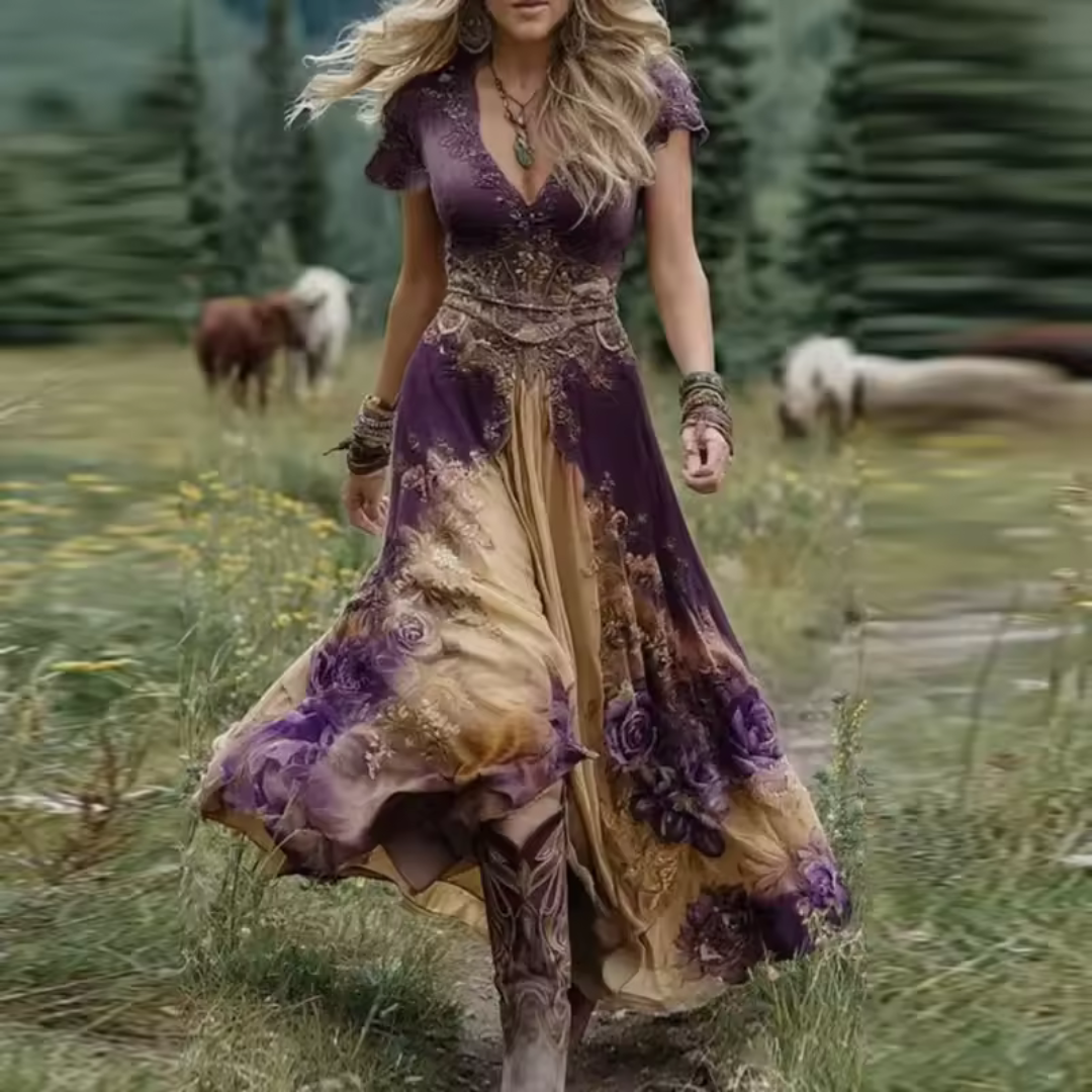 Paula | Flowing and Custom Floral Dress