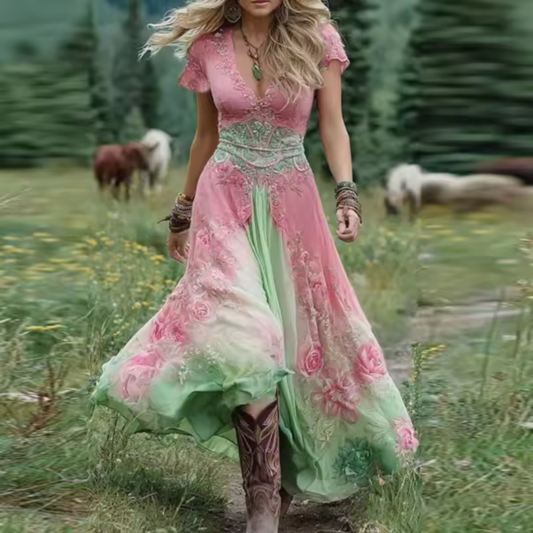 Paula | Flowing and Custom Floral Dress